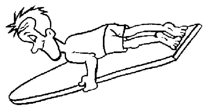 coloriage laurel fait du surf